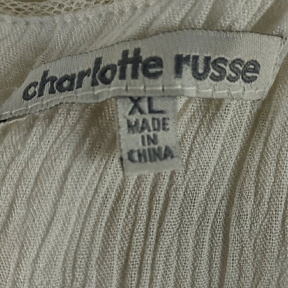 Charlotte Russe Women's Ivory Cream Hombre Color Sleeveless Lace Romper Size XL - Picture 9 of 11